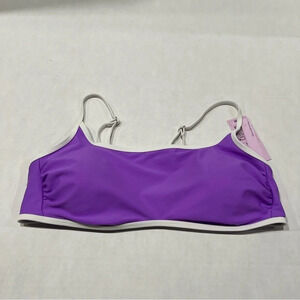 Wild Fable Color Block Purple White Bralette Bikini Top Women’s Size XL